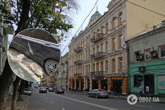 Фасад пошкодив авто в Києві