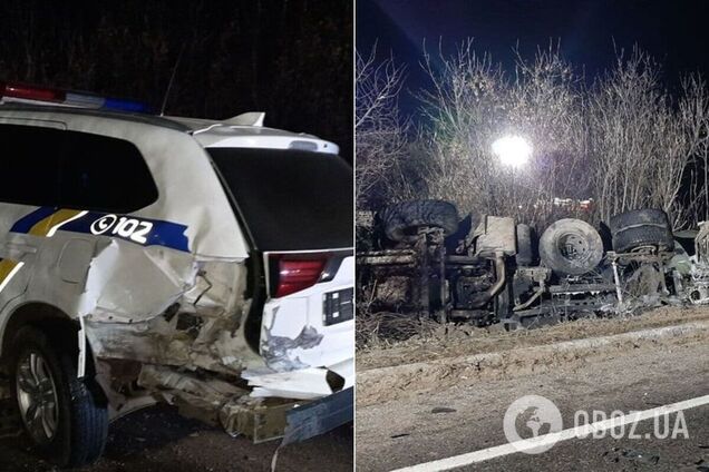 У Харкові в результаті ДТП перекинувся бензовоз