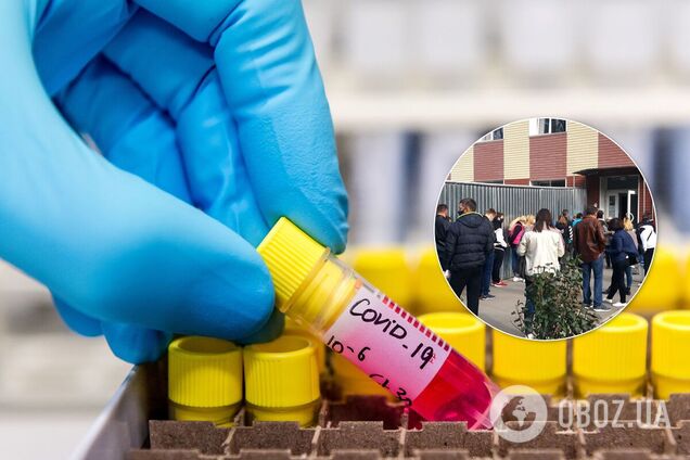 В Запорожье люди по 7 часов стоят в огромных очередях, чтобы сдать тест на COVID-19. Фото