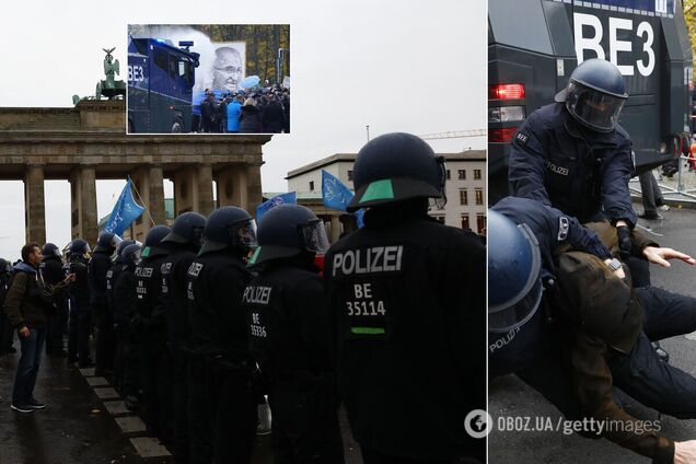 Берлін вийшов на масовий протест через карантин: поліція застосувала водомети, сотні затриманих. Фото та відео