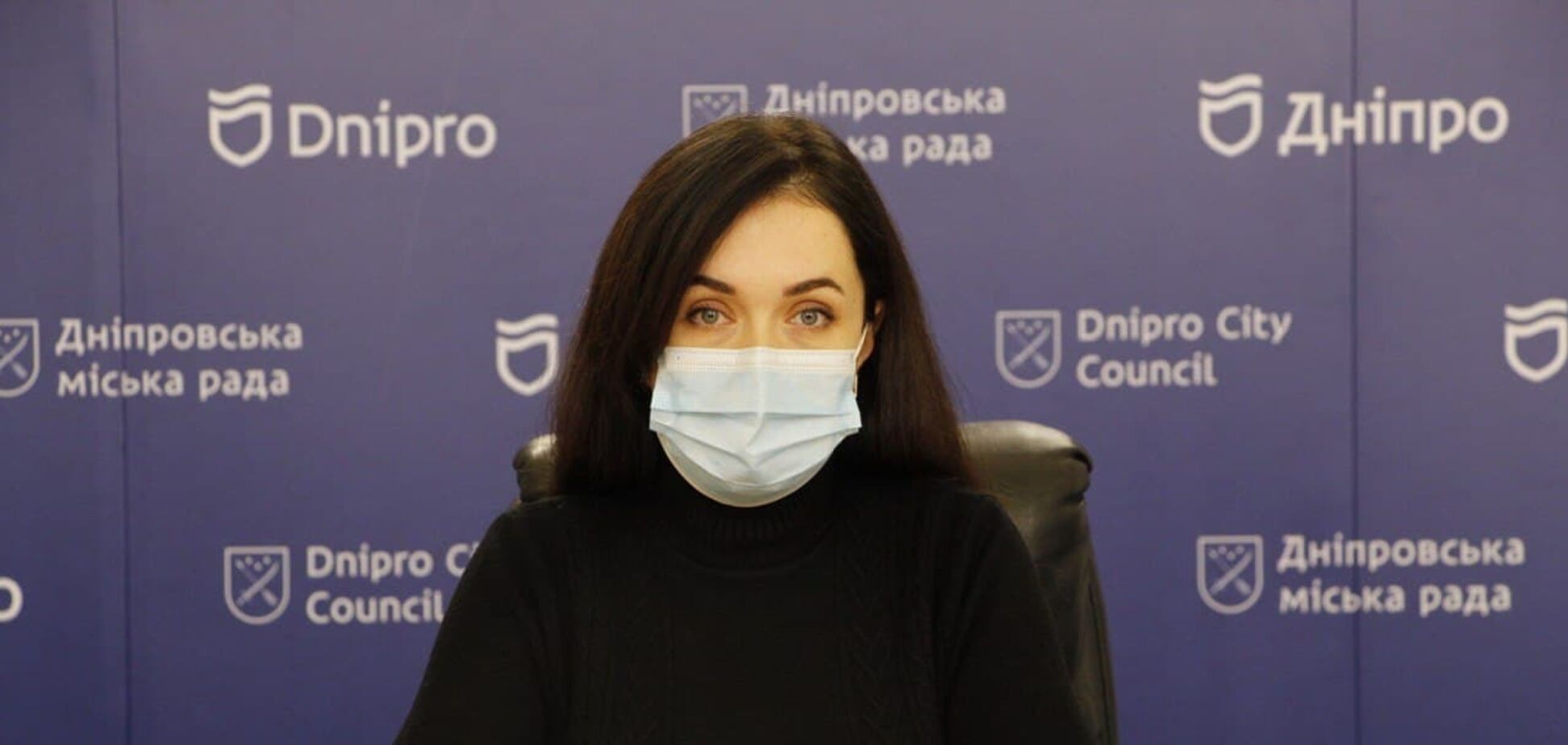 Олена Герасименко під час брифінгу