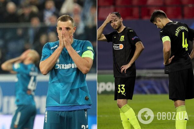 Игроки 'Зенита' и 'Краснодара'