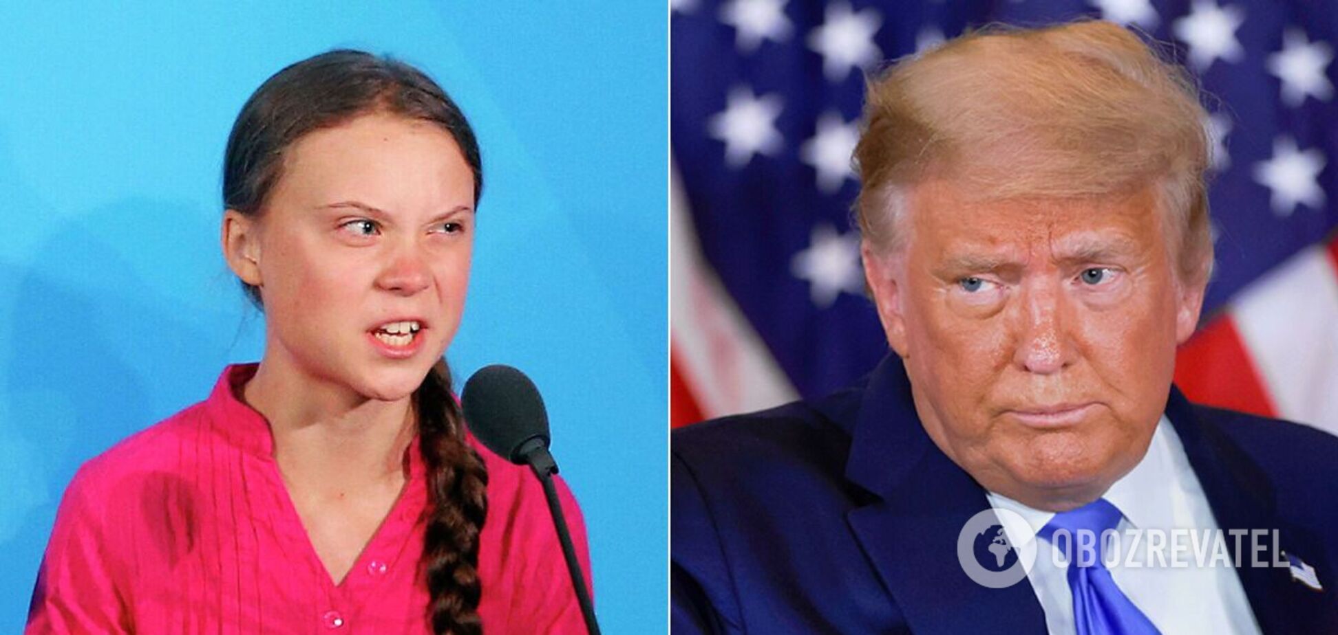 Грета Тунберг і Дональд Трамп