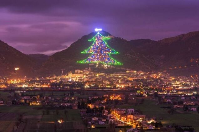 Наибольшая в мире световая инсталляция новогодней елки