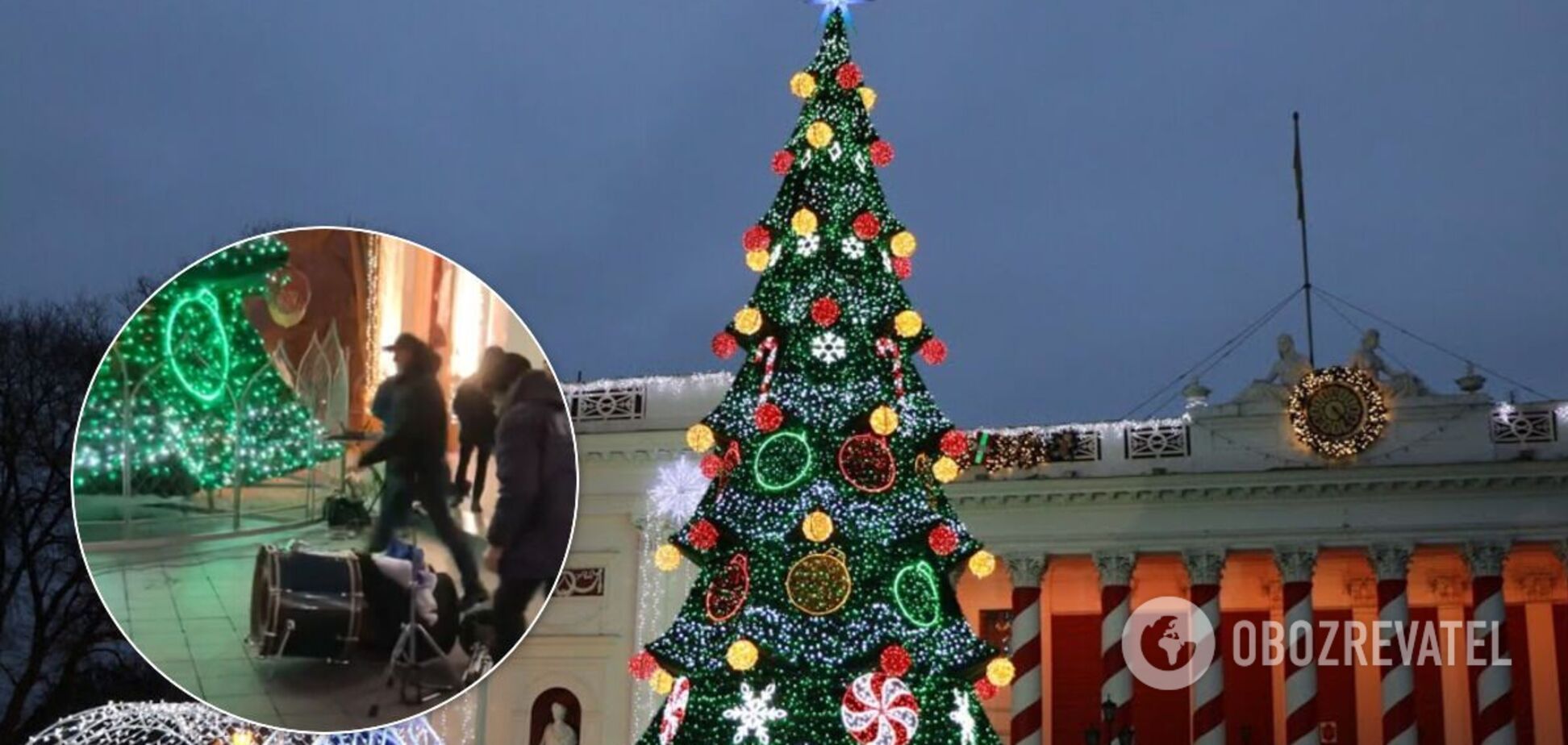 В Одессе на открытии новогодней елки включили российский шансон. Видео
