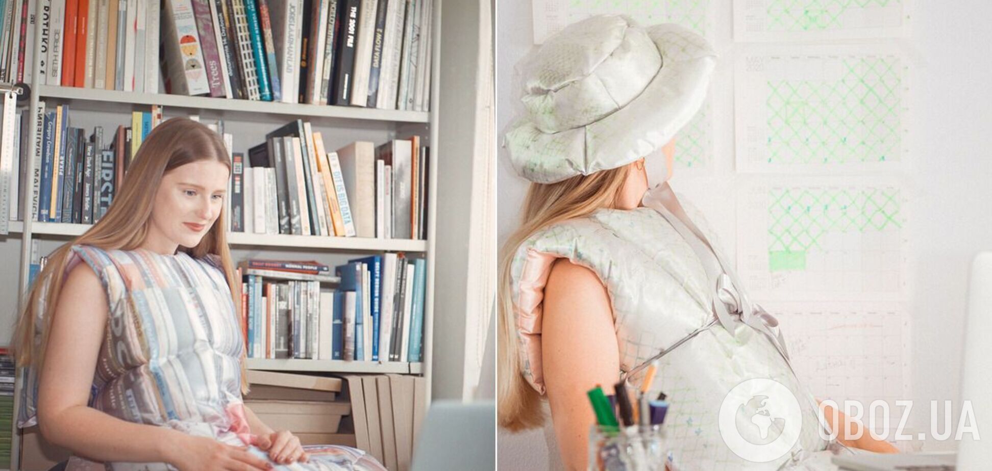 Дизайнер создала одежду из одеял и подушек для самоизоляции: как она выглядит