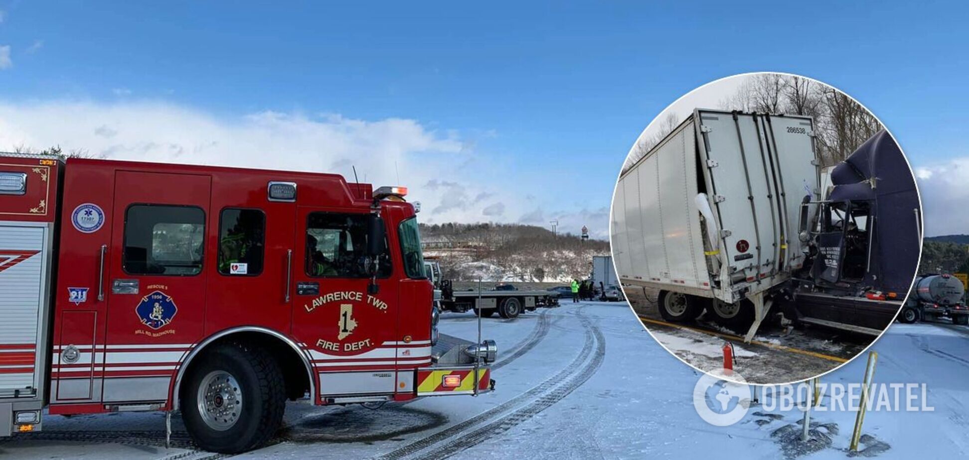 ДТП с участием 66 автомобилей показали на видео