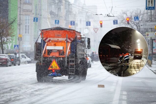 Коммунальные службы всю ночь убирали снег и обрабатывали улицы
