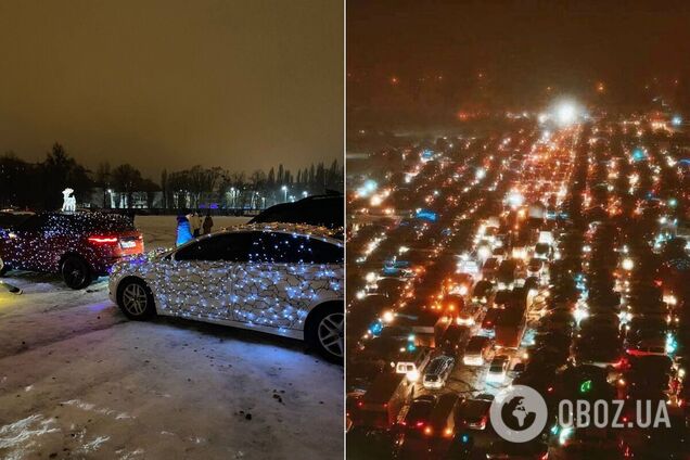 Автоелка в Харькове и Киеве с высоты - в сети показали видео | OBOZ.UA