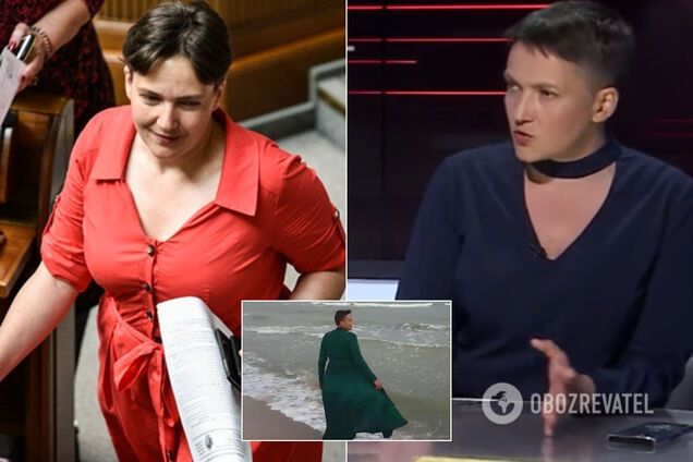 У червоній сукні в океані, з чокером на ТБ: найдивніші витівки Надії Савченко