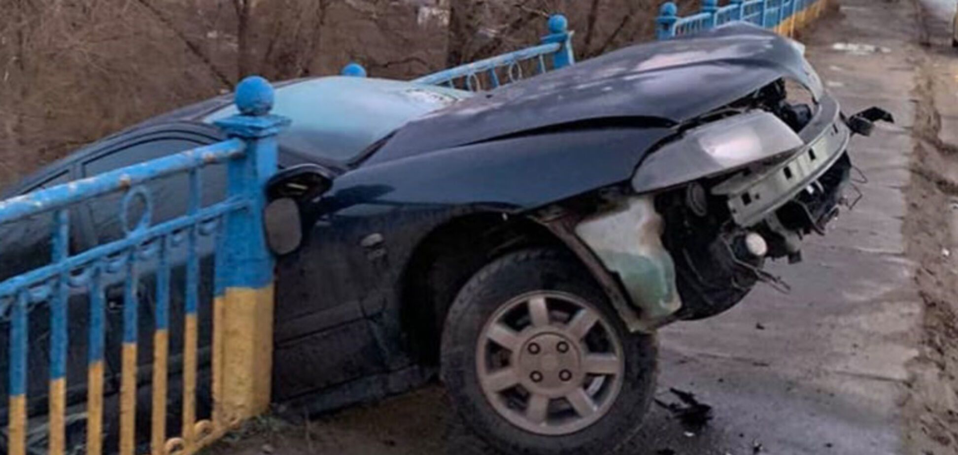 У Кривому Розі автомобіль зніс огорожу і повис над річкою: відео порятунку