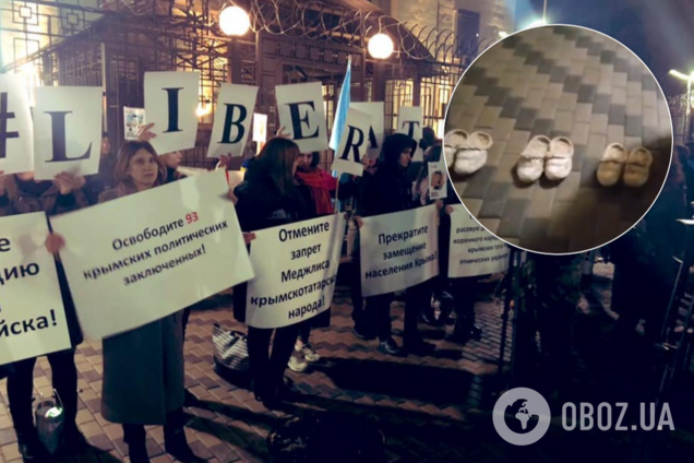 В Киеве устроили митинг под посольством России