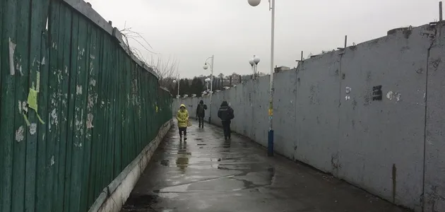 Переход возле центрального железнодорожного вокзала Киева