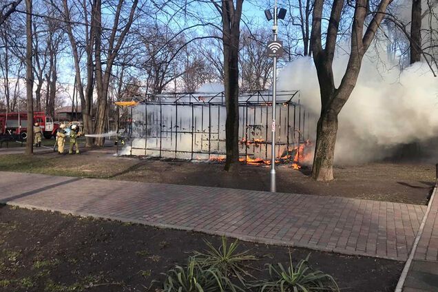 На Днепропетровщине маленькие дети сожгли аттракцион в парке. Фото