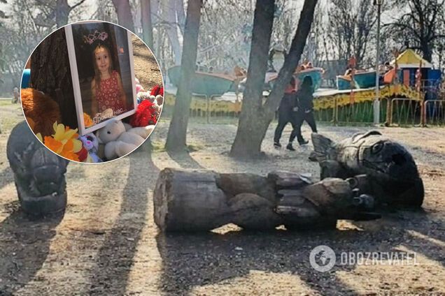 В Запорожье власти проигнорировали чествование памяти девочки, которую убила статуя. Фото и видео