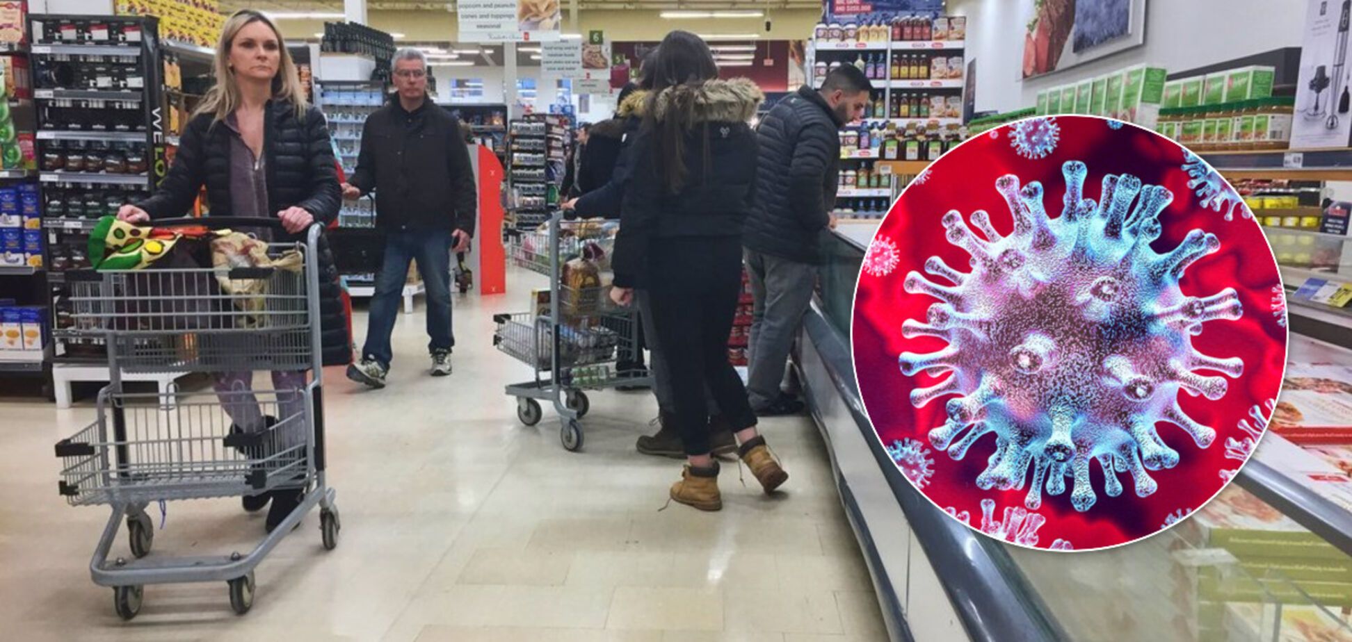 В супермаркетах скупают товары из-за коронавируса