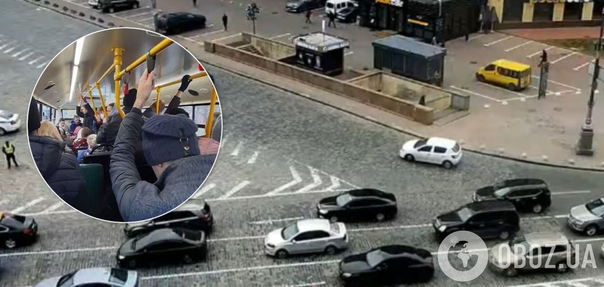 На дорогах Киева коллапс из-за карантина: автобусы переполнены