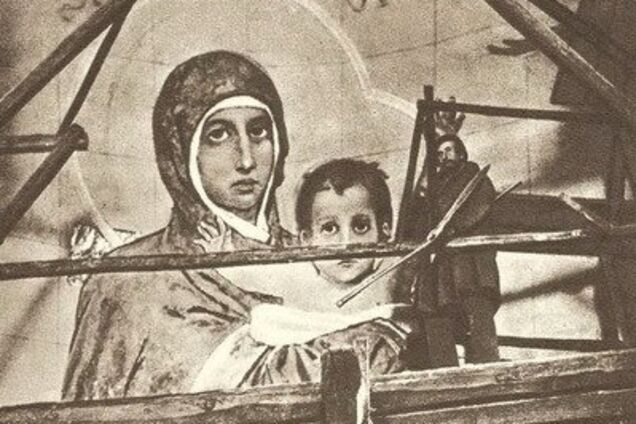 Работа Васнецова над изображением Богородицы во Владимирском соборе Киева