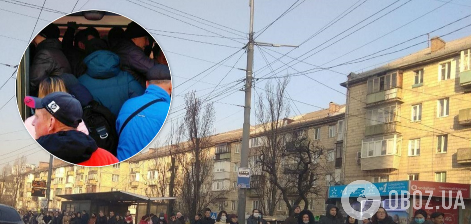 В Киеве, Харькове, Одессе маршрутки забиты, люди без масок