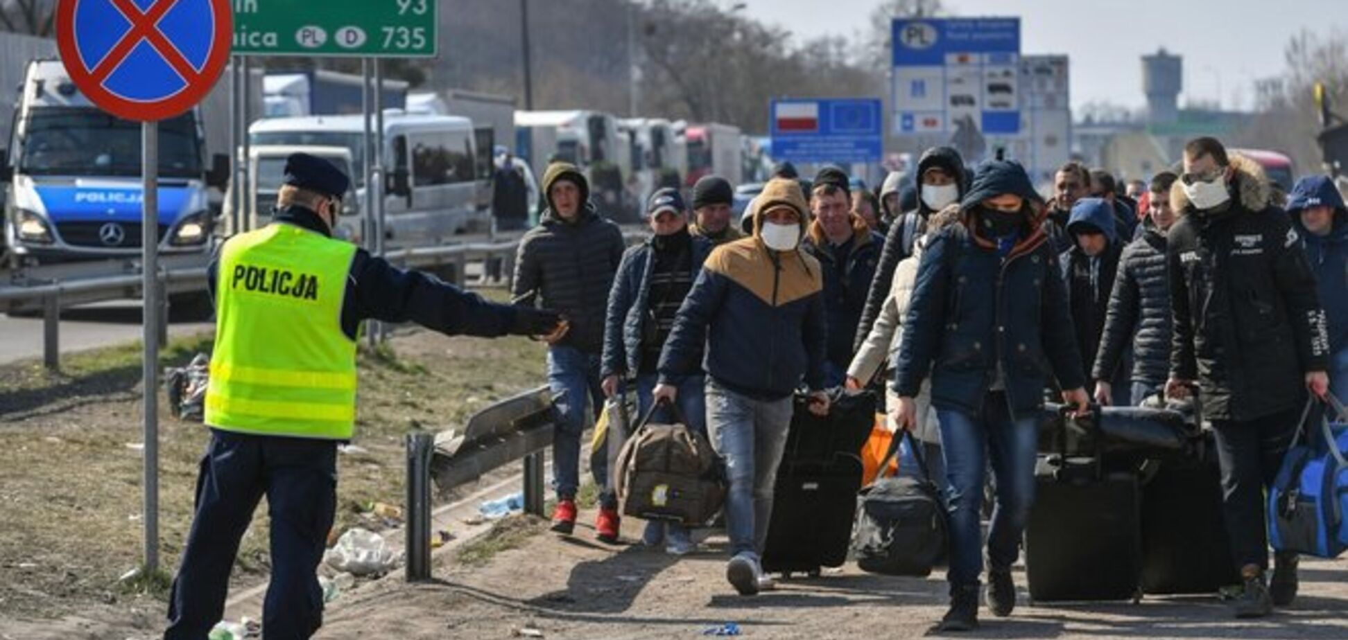 Очередь на польско-украинской границе