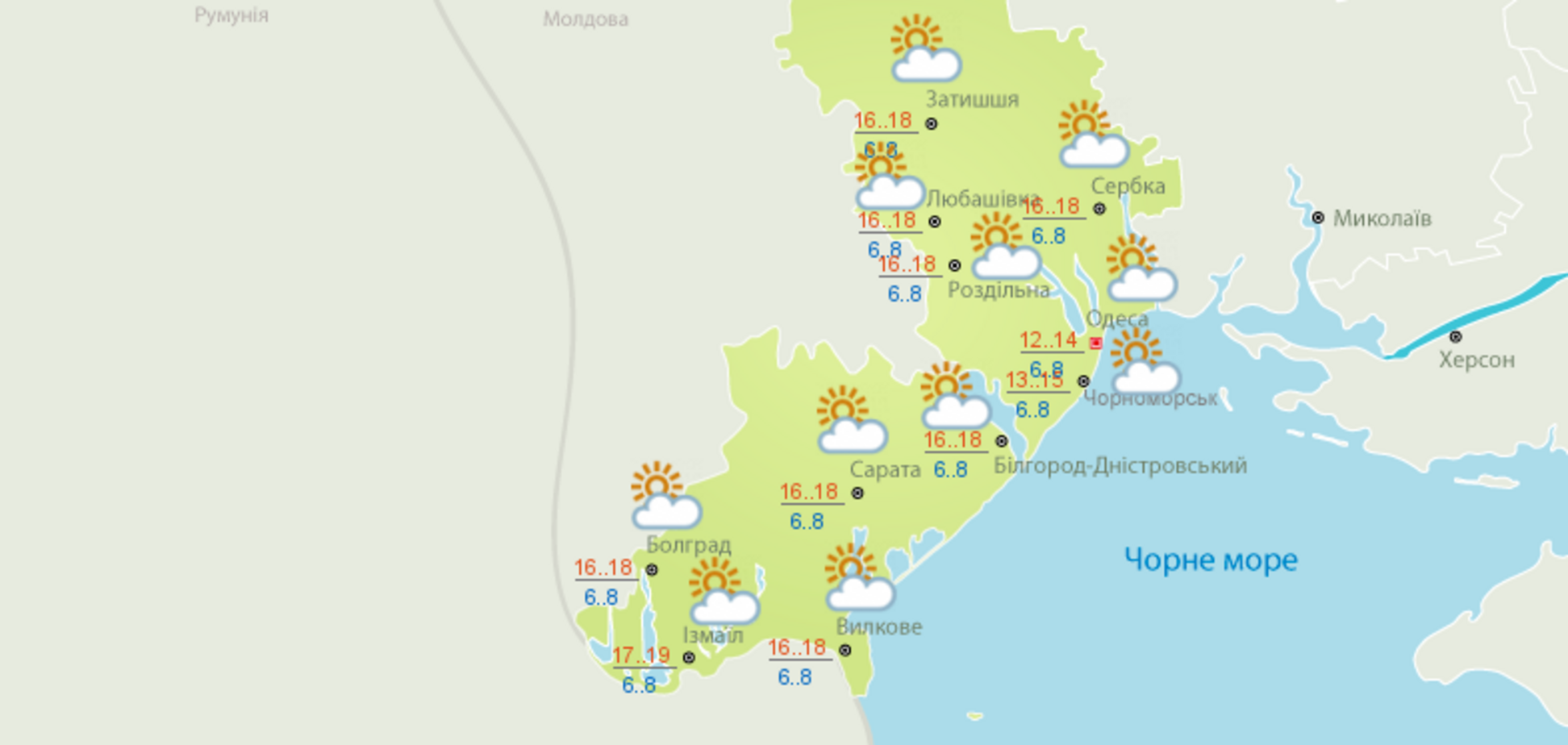 Синоптики спрогнозували Одесі тепло до +14