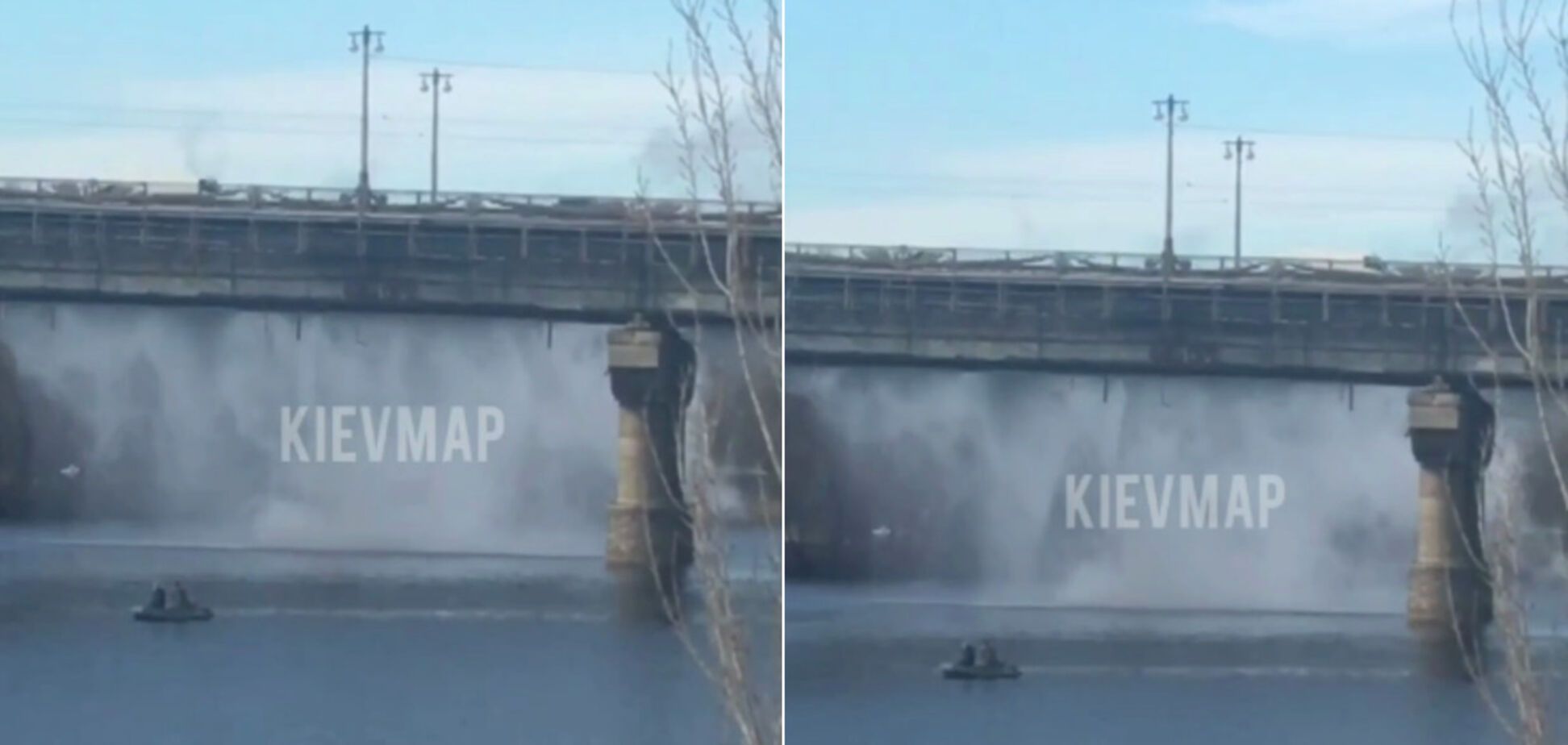 В Киеве с моста Патона полился кипяток