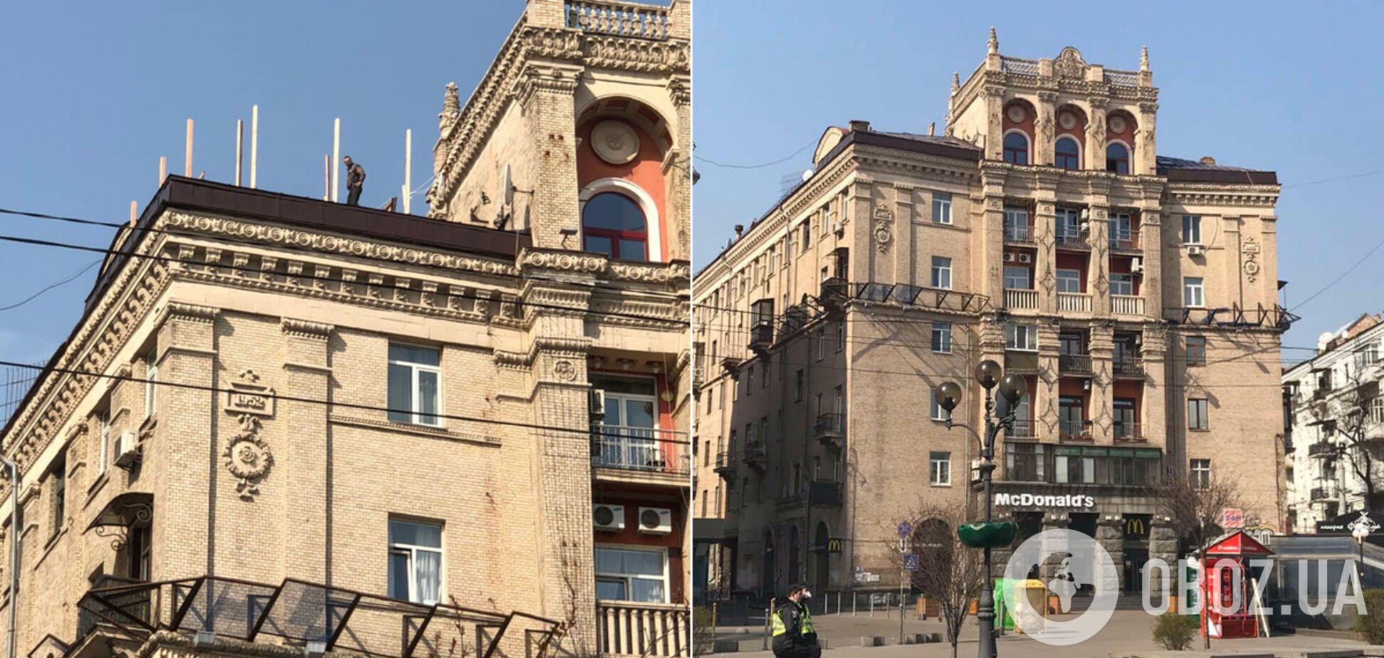 В центре Киева демонтировали скандальную надстройку, которую пытались восстановить