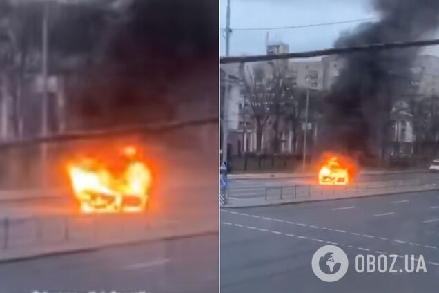 У центрі Києва на ходу загорівся автомобіль