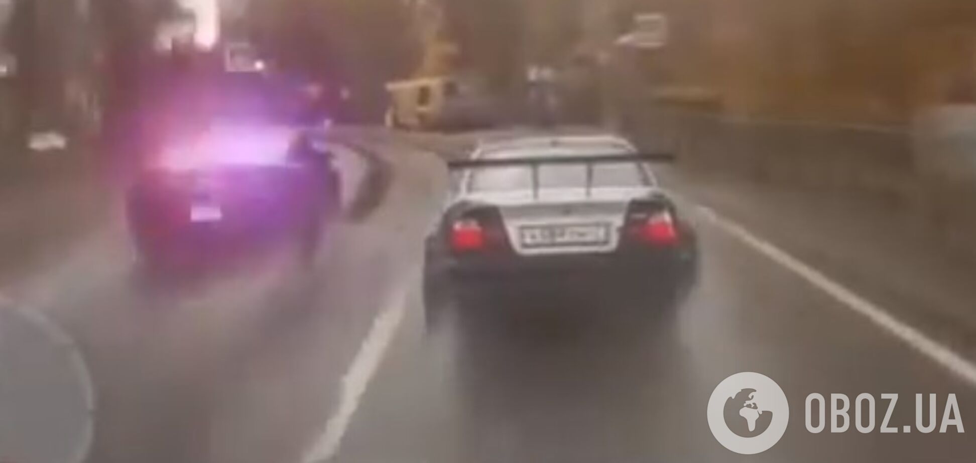 Нарвался на полицию: в России лихачи решили погонять на дороге
