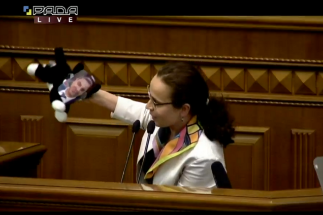 Юлия Клименко принесла в Раду кота в мешке