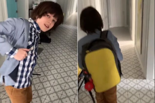 Притула показав, як відправляє сина до школи під час карантину. Відео