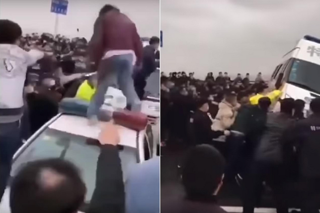 З'явилося моторошне відео з Китаю: поліція побила утікачів з епіцентру коронавірусу