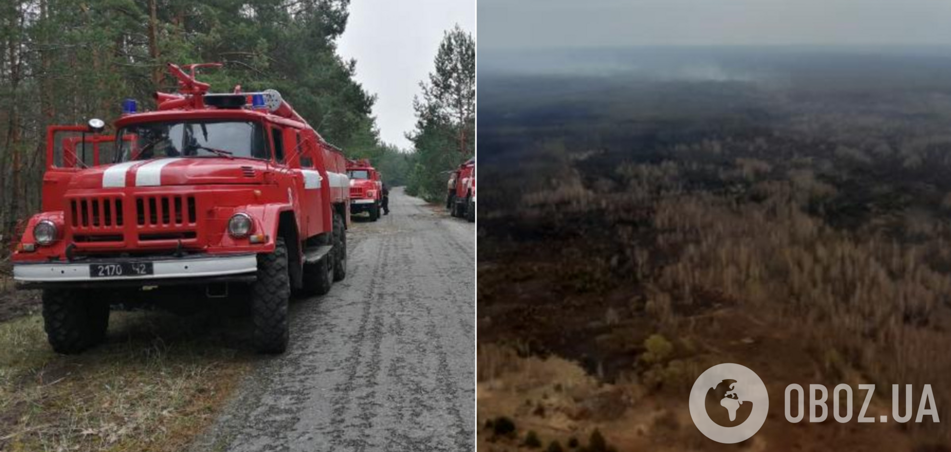 Ликвидация масштабного пожара в Чернобыльской зоне: появилось впечатляющее видео
