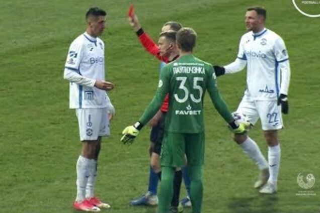 Хачериди получил красную карточку в матче Витебск - Динамо Брест чемпионата Беларуси