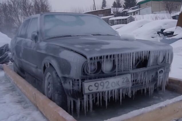 Б/у BMW E30 полностью заморозили и попробовали завести