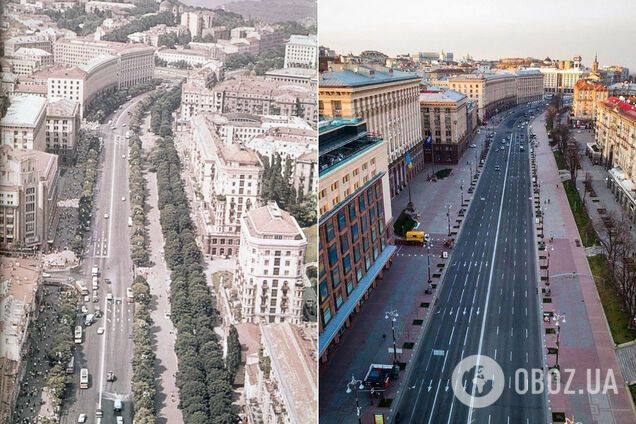 Хрещатик у Києві в різні роки