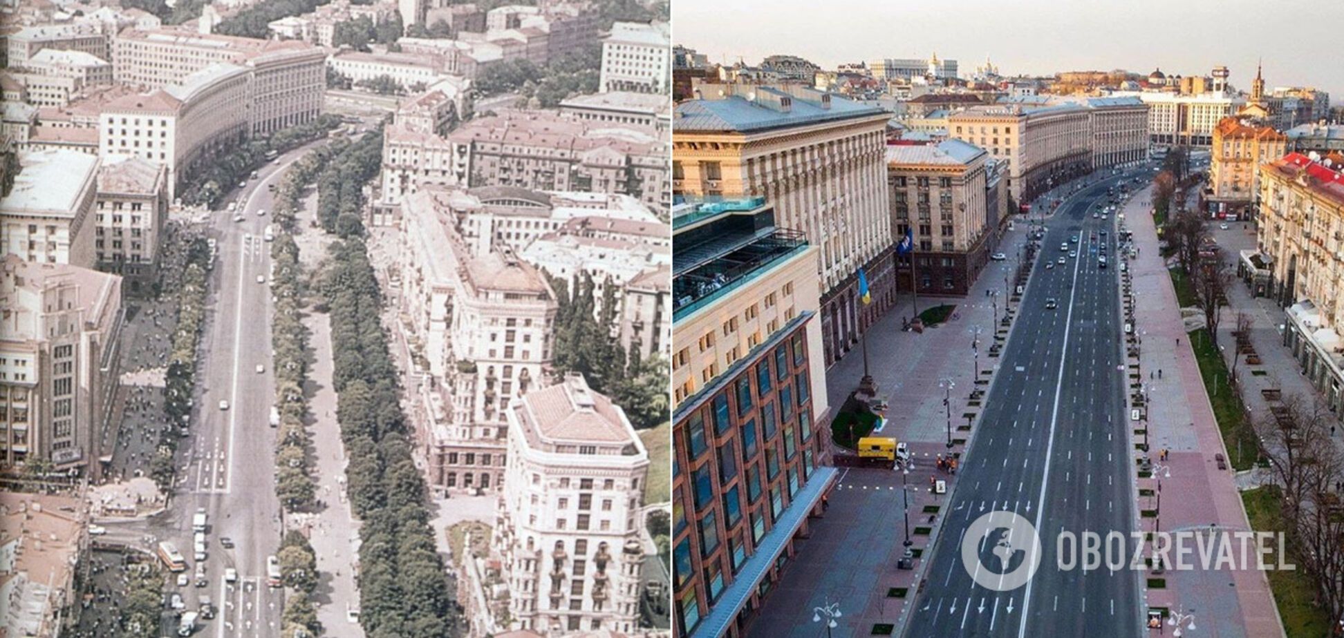 Хрещатик у Києві в різні роки 