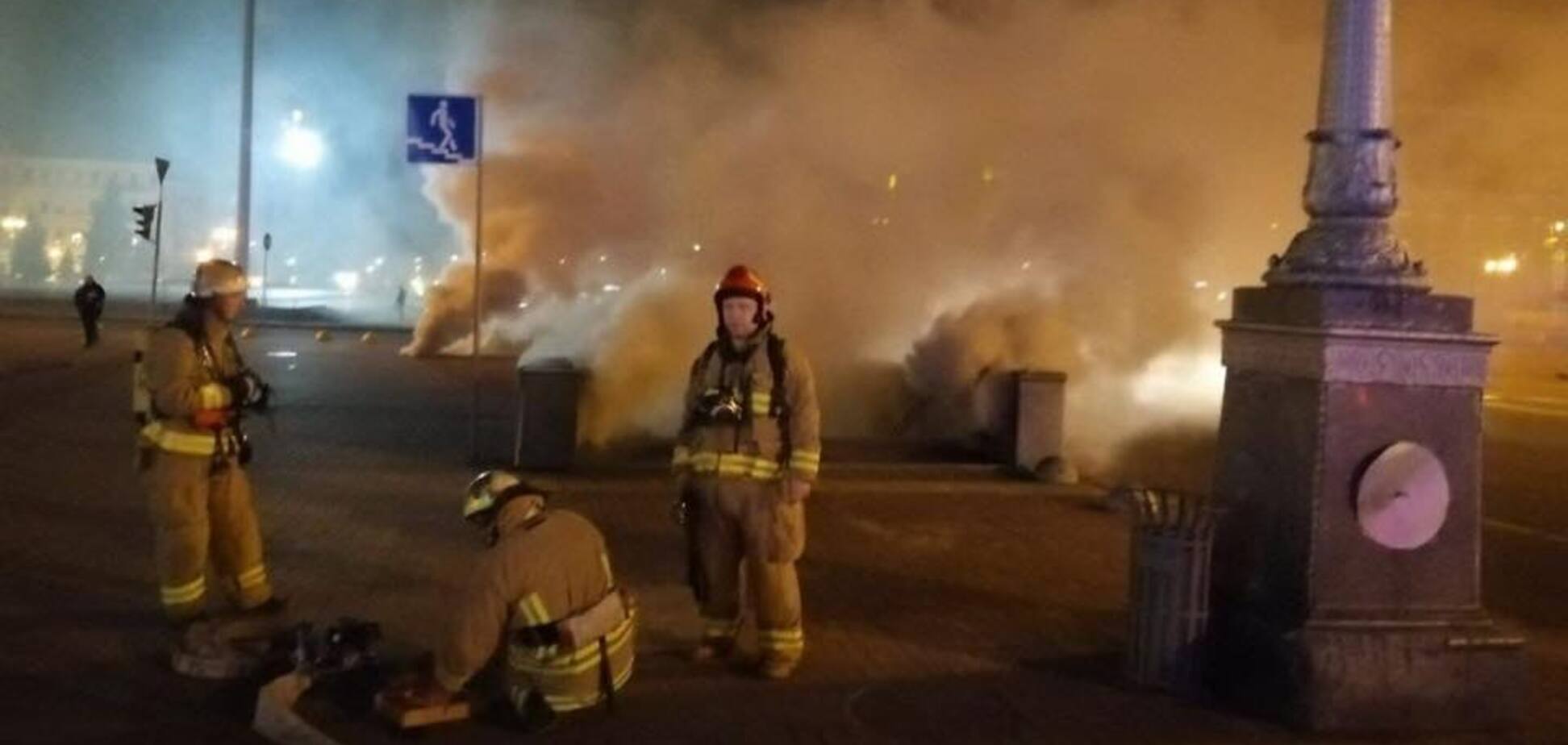 Крупный пожар оставил центр Киева без света