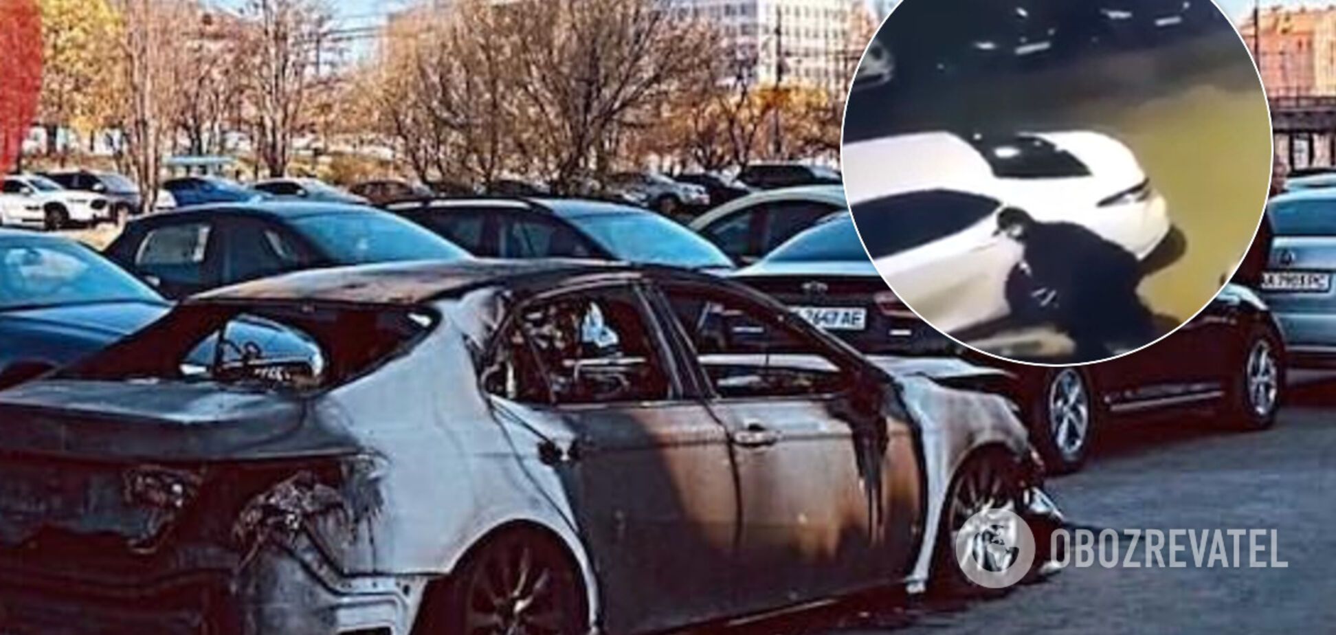 В Киеве за 'неправильную' парковку сожгли Toyota Camry и соседние авто. Фото и видео