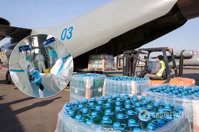 Україна передала Італії літак антисептиків для боротьби з коронавірусом