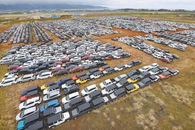 Кинули без діла: на фото показали кладовище нових авто довжиною 100 км