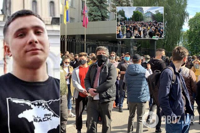 СБУ раскрыла статус активиста Стерненко: под зданием прошла акция протеста. Фото и видео