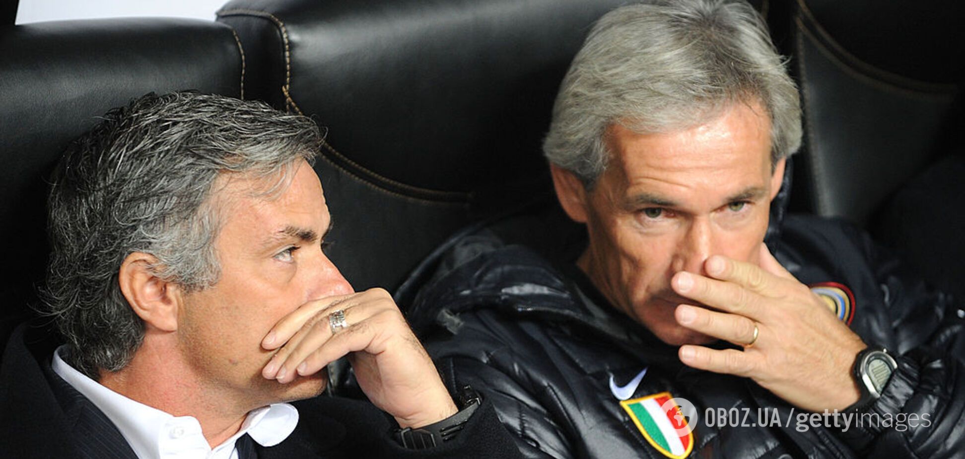 Жозе Моуриньо (слева) в матче с 'Динамо'