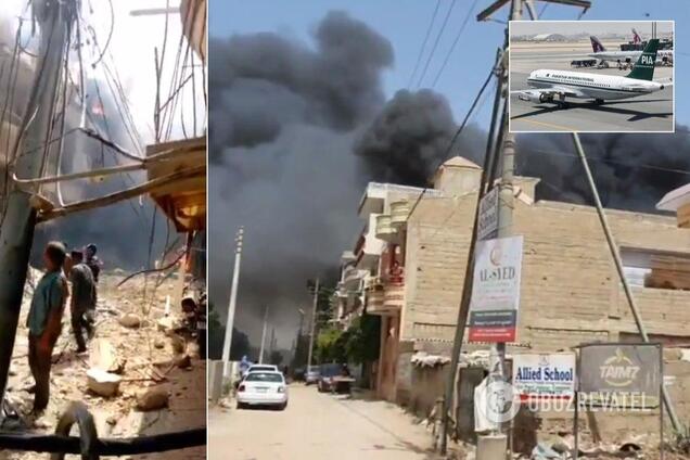 У Пакистані літак розбився в житловому кварталі: загинули понад 100 осіб. Фото й відео