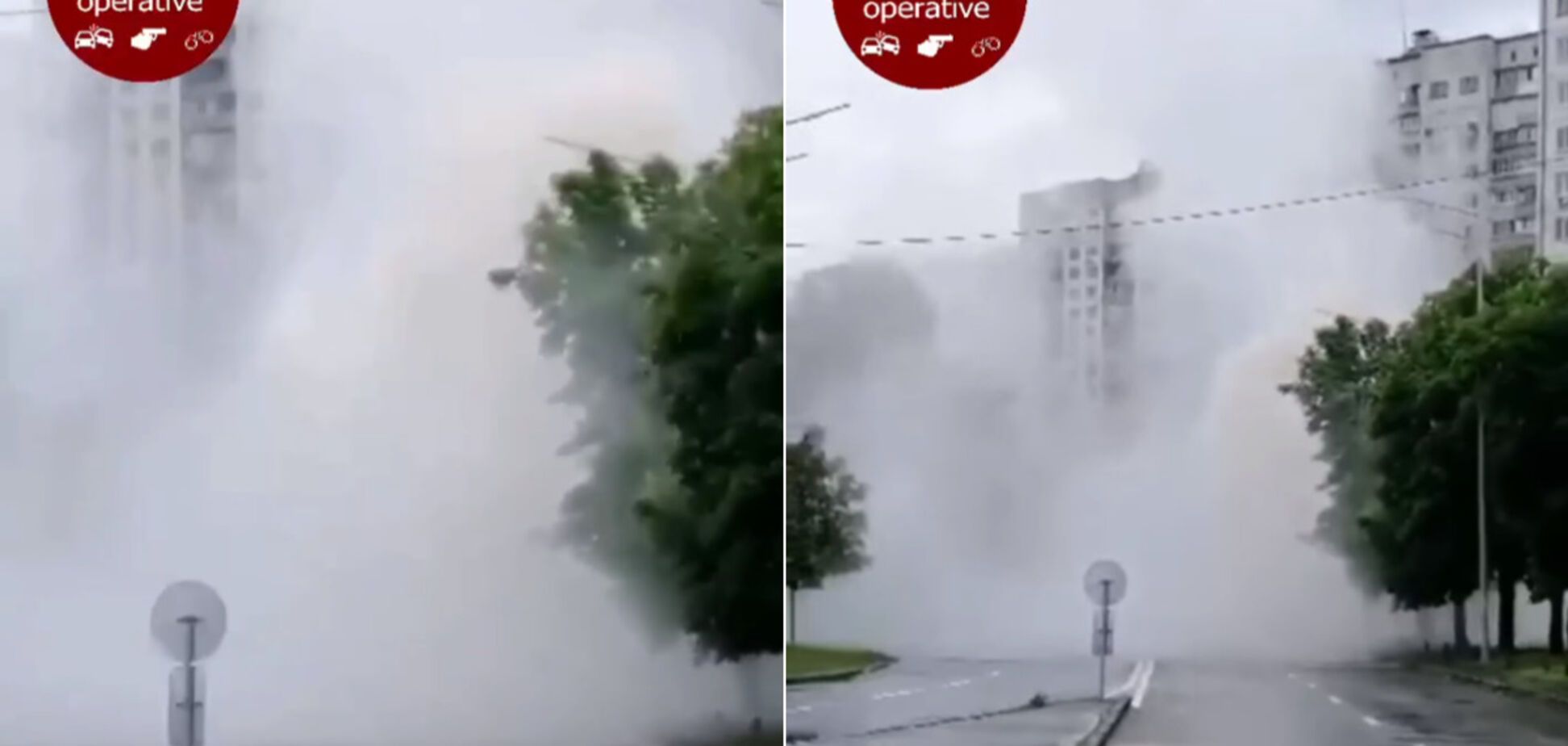 У Києві посеред вулиці утворився 'фонтан'