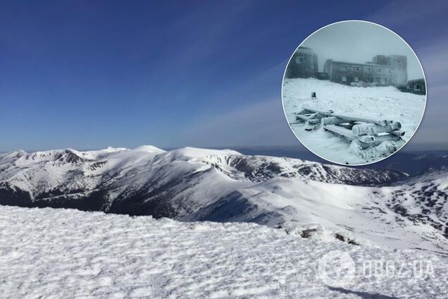 В Карпатах в канун лета намело почти полметра снега. Фото