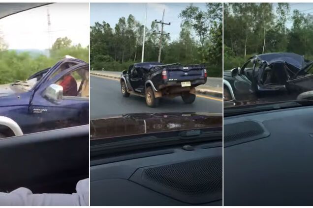 Как она едет? Разбитая в хлам Toyota чудом осталась на ходу