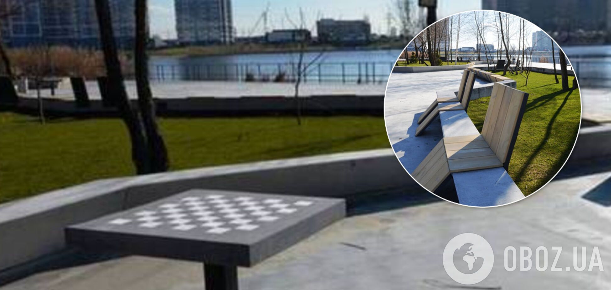 В киевском парке разбили новые шахматные доски из бетона за 10 тысяч. Фото