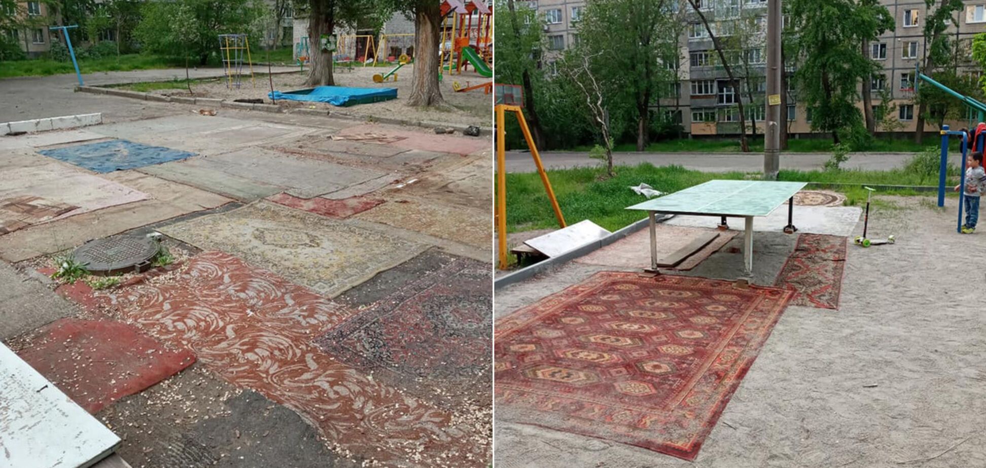 'Дорого-багато': у Дніпрі спортмайданчик застелили килимами. Фото