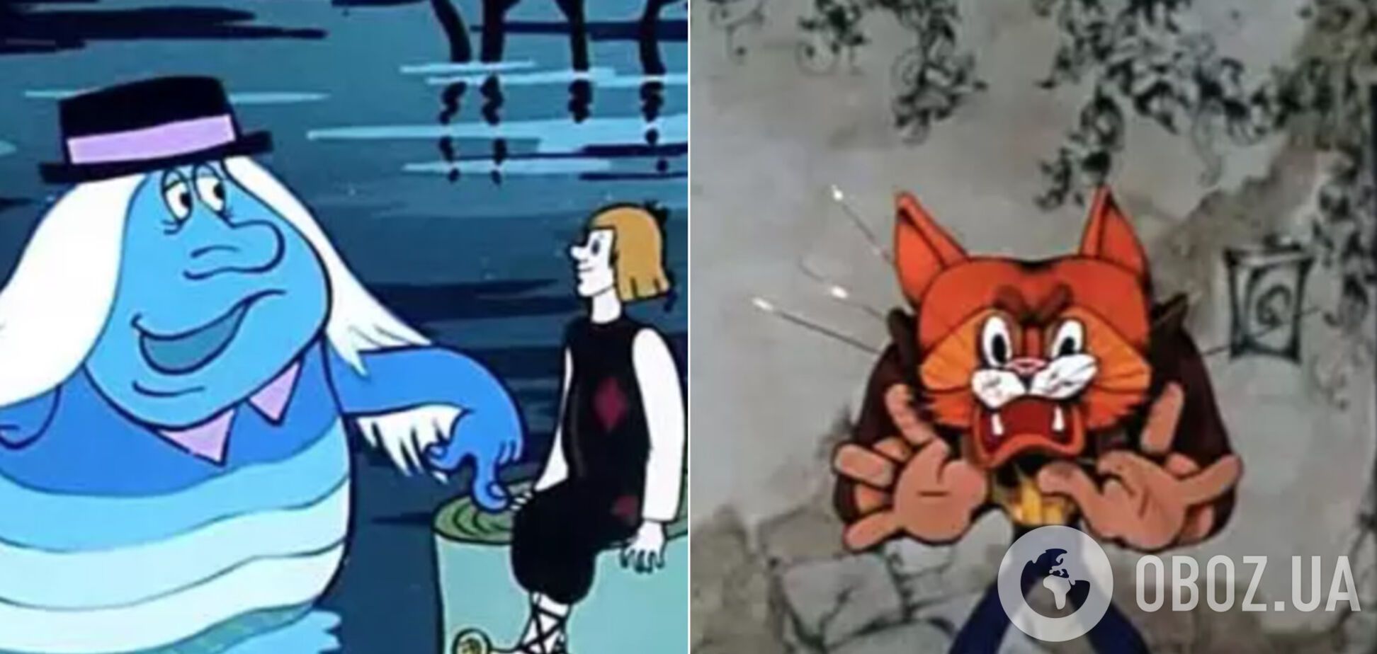 Кадри з мультфільмів 'Пригода Леопольда' і 'Летючий корабель'